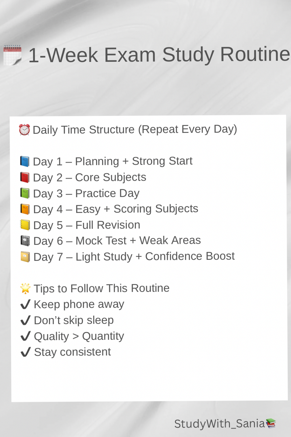 💍 🍰 1-Week Exam Study Planner for Students 📅 | stay inspired all year long