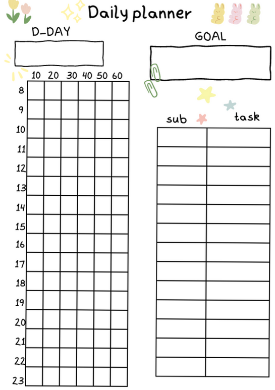 10 Min Korean Study Planner | Timeblocking Design — 🖇️ 📊 dream life manifestation