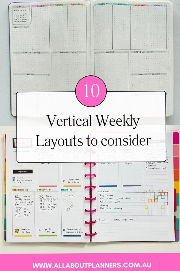 🖌️ 💎 10 Vertical Weekly Planner Layouts to Try | romanticize your routine
