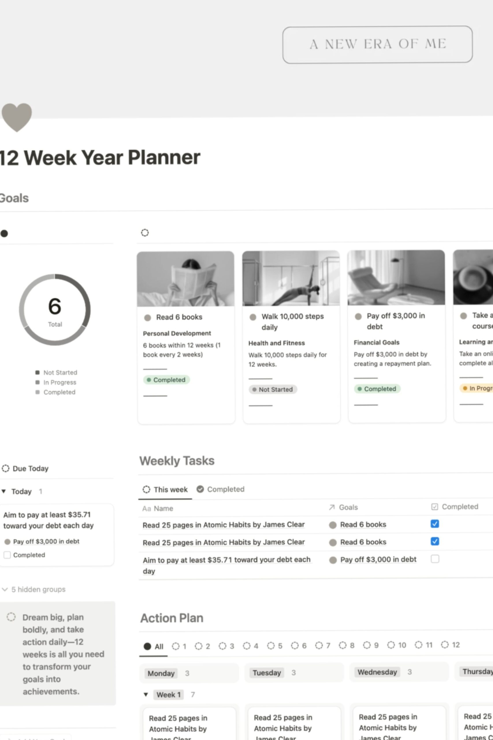 12-Week Year Planner: Track Goals & Progress — 🌿 ☁️ romanticize your routine
