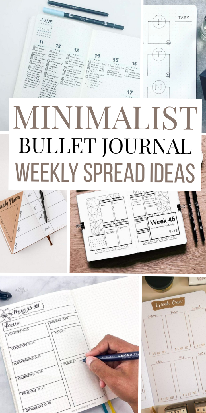 🥂 🥂 15 Minimalist Weekly Log Layouts for Bullet Journal Design | secret to staying productive