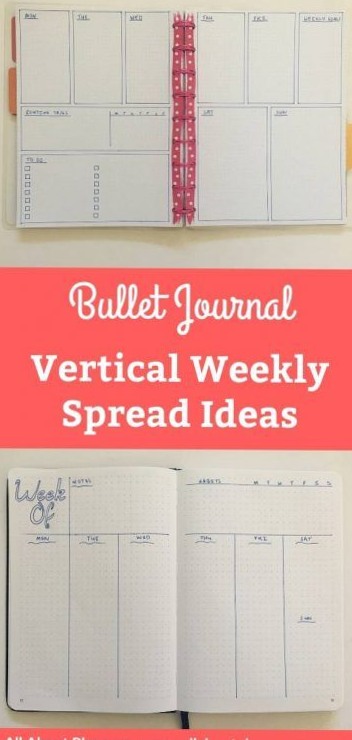 💎 🖌️ 15 Quick Vertical Bullet Journal Weekly Spreads | stay inspired all year long