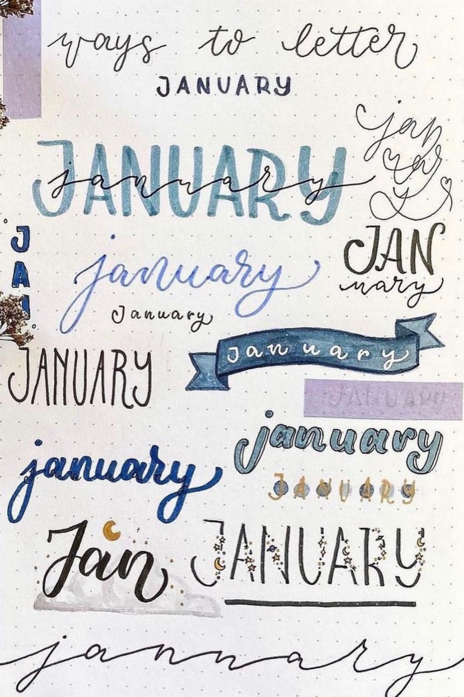 🎀 🌿 16 Best January Bullet Journal Headers to Copy | secret to staying productive