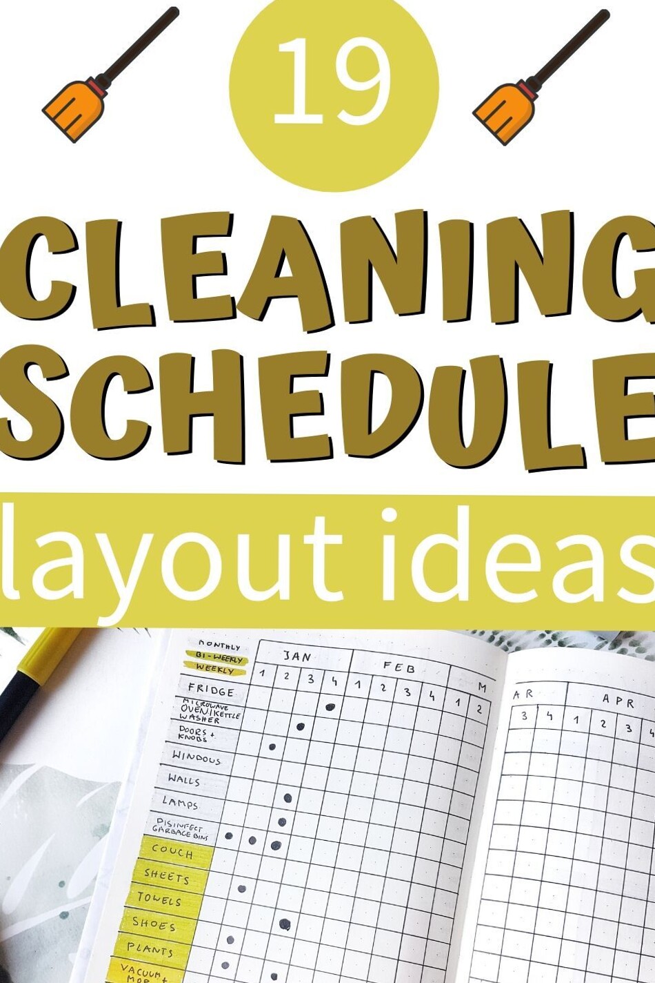 19 Cleaning Schedule Layout Ideas for Bullet Journals & Planners — 🍰 🥂 stay inspired all year long