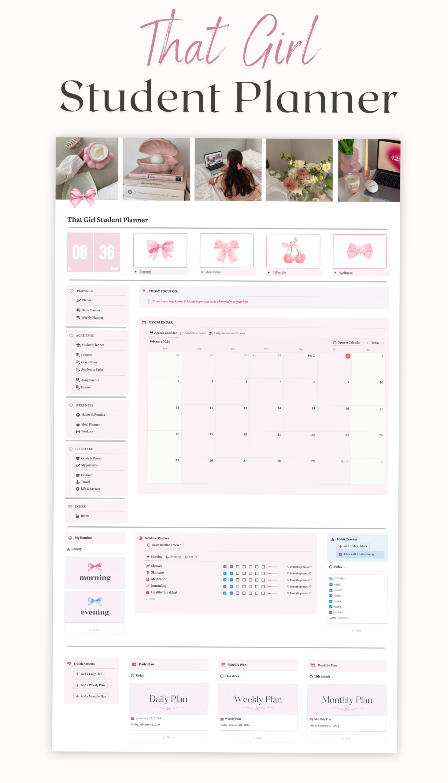 📍 🪄 2024 Notion Planner: Student & College Success | game-changing digital system