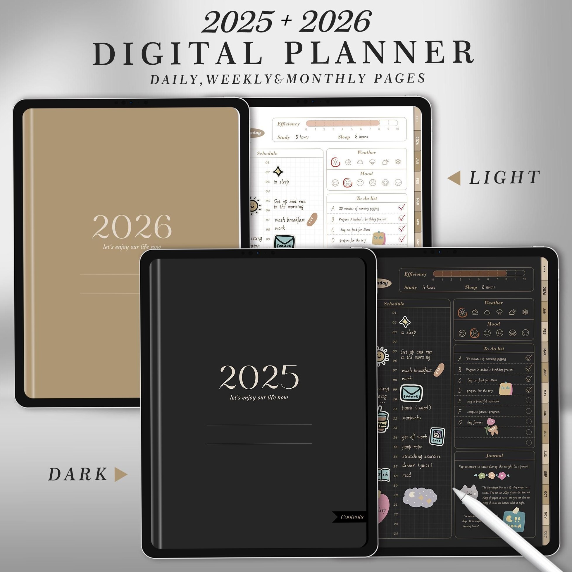 📝 📁 2025-2026 Digital Planner for iPad & Android | Weekly & Daily Dated Design | romanticize your routine