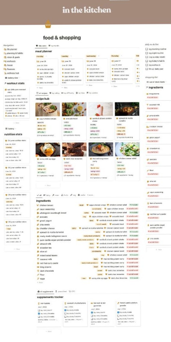 💌 👰 2026 efficiency hack: Super Cute Notion Meal Planner with Recipes & Shopping Lists
