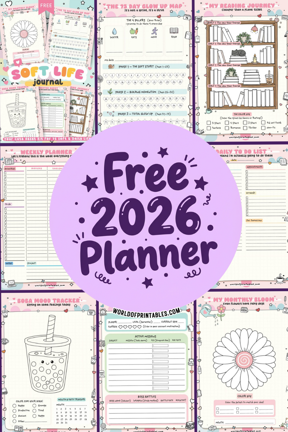 🕯️ 🌿 2026 Planner Bundle – Adorable Free Printables for Daily Creativity | stay inspired all year long