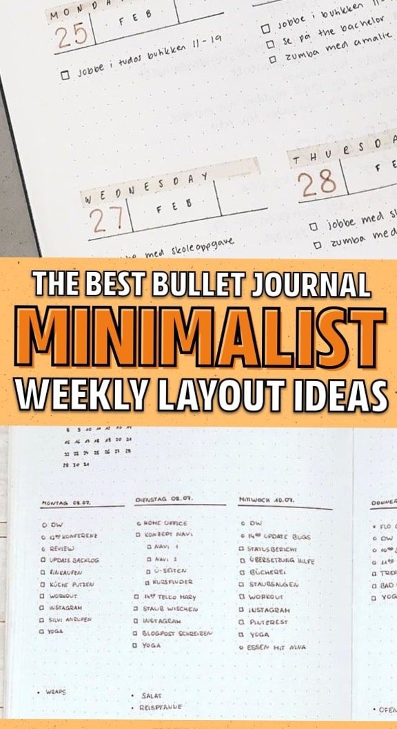 🪄 🎨 21 Minimalist Weekly Spreads for Bujo Lovers Vol.1 | secret to staying productive