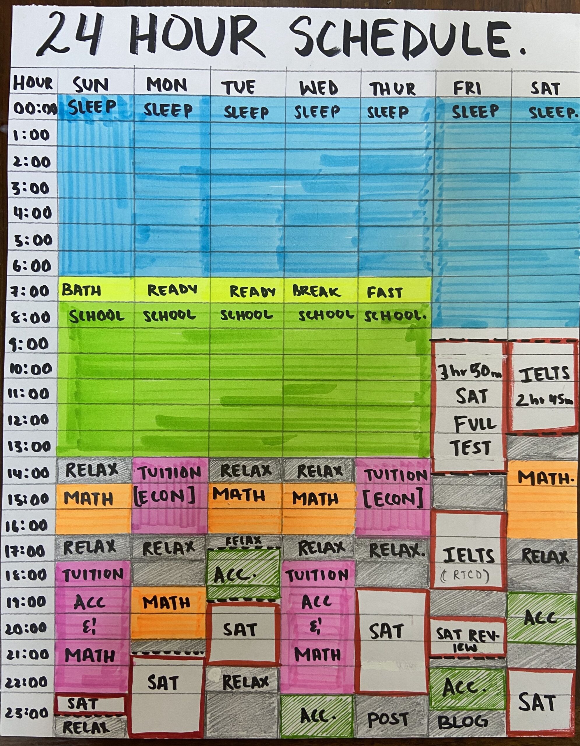 📊 📝 24-Hour Study Time Table for Digital Design & Creative Work | dream life manifestation