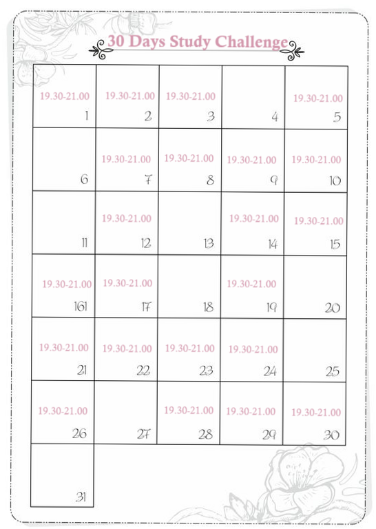 ✨ 🎀 30-Day Creative Study Challenge for Digital Design & Planners | romanticize your routine