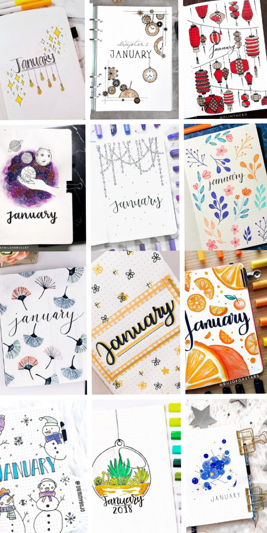 🍰 💍 39 January Bullet Journal Covers 2021 | romanticize your routine