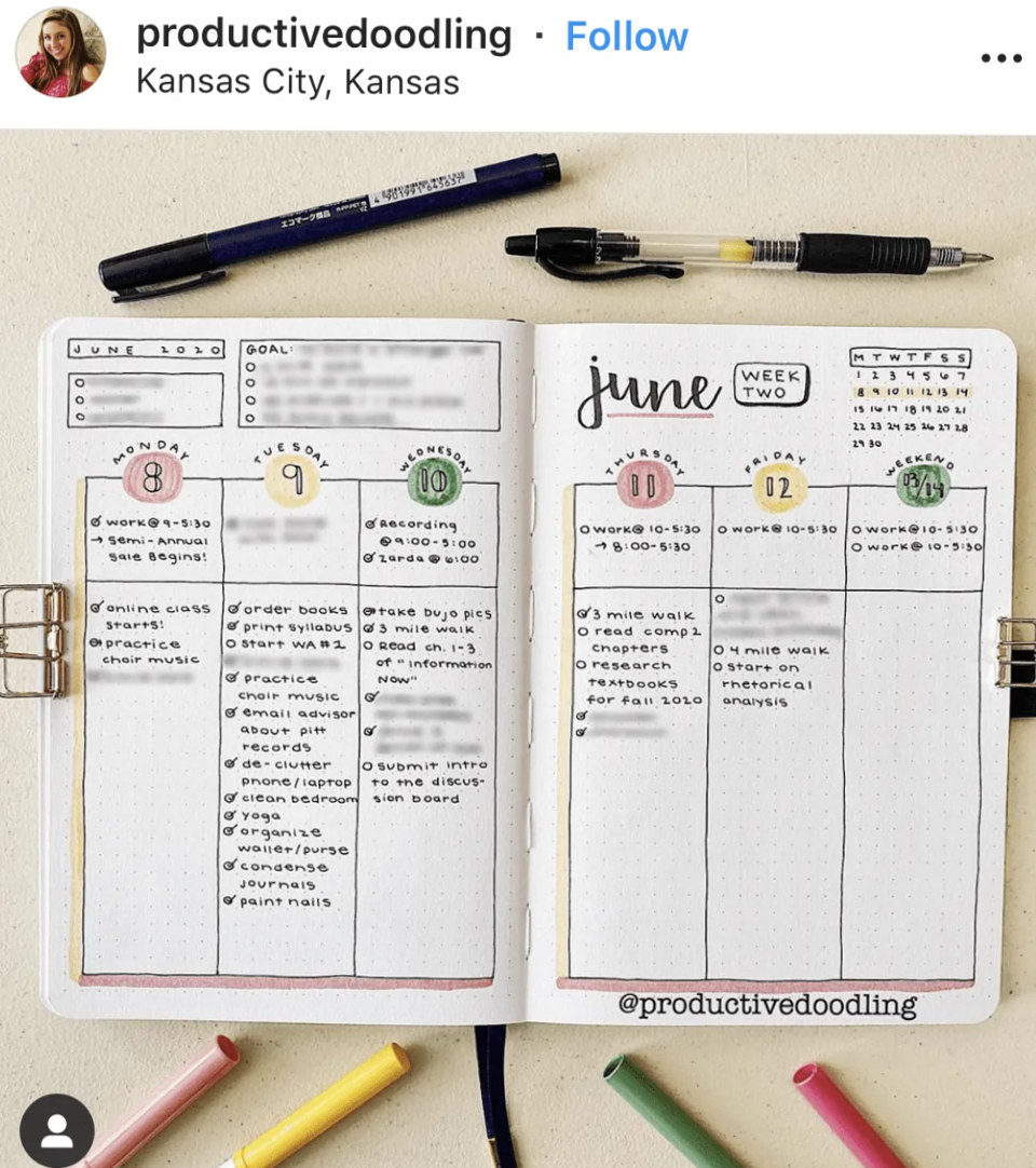 🌿 🤍 40+ Bullet Journal Weekly Spreads for Digital Design & Planners | romanticize your routine