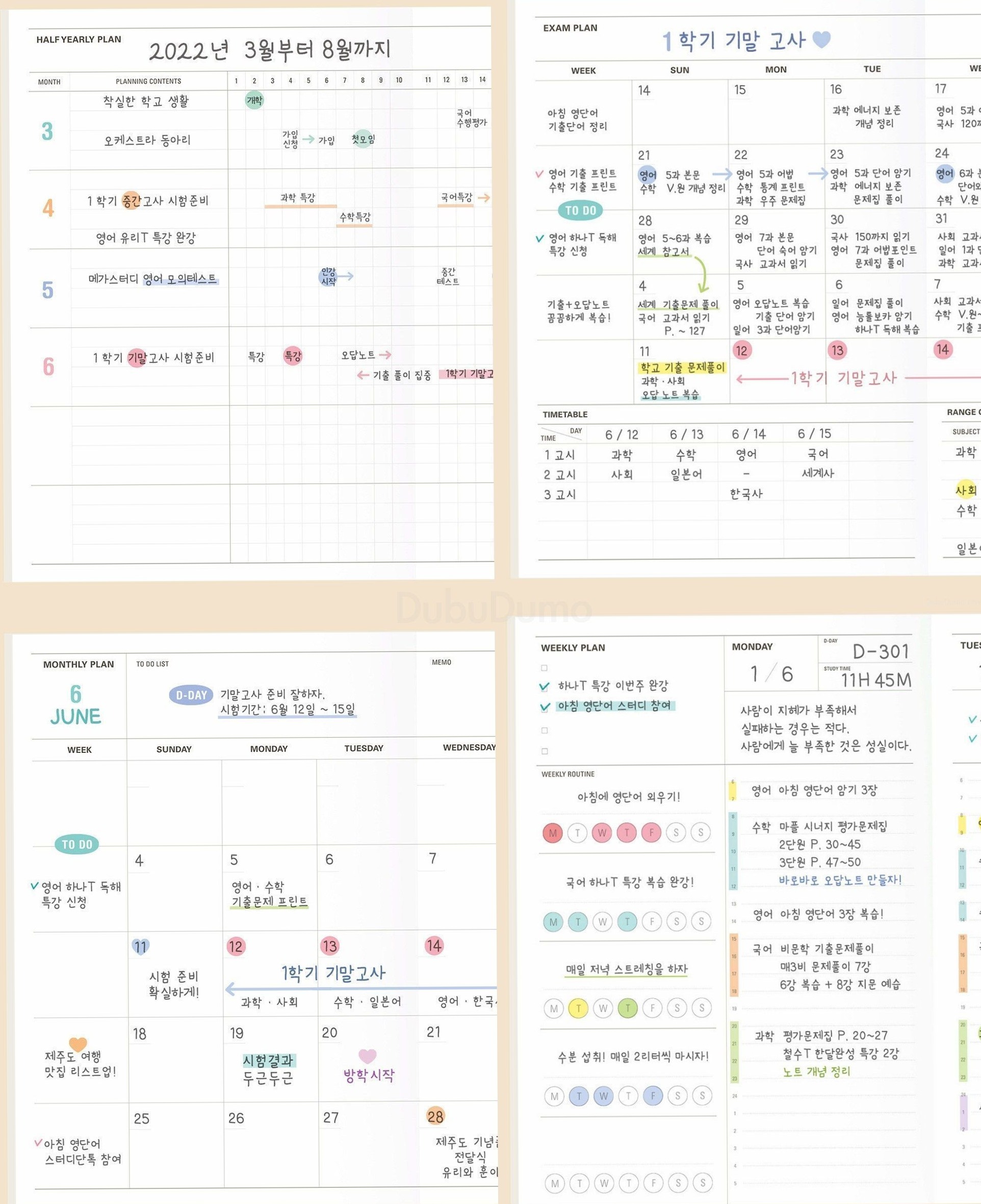 6-Month Study Habit Planner A5 | 5 Colors | Monthly Diary & Planner | Creative Design Asset — 💍 🌸 secret to staying productive