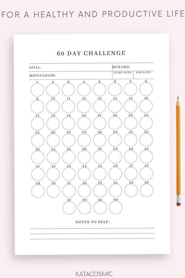 📊 📅 60-Day Challenge Tracker: Goal Setting & Habit Planner | essential planning guide