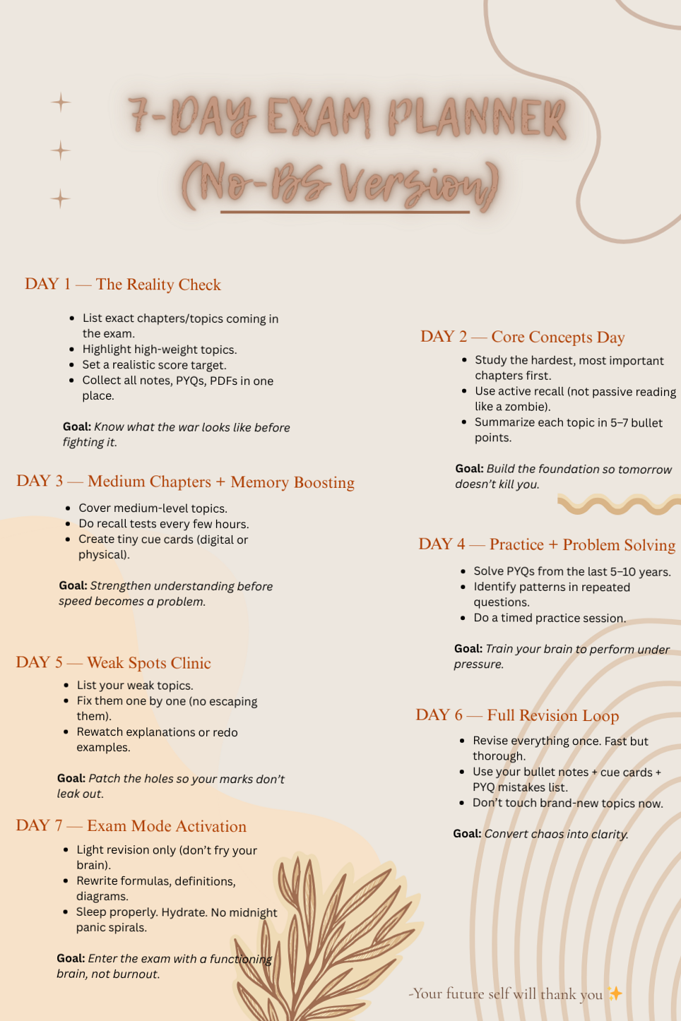 ✨ 🍹 

7-Day Exam Planner For Productive, Stress-Free Studying ✨