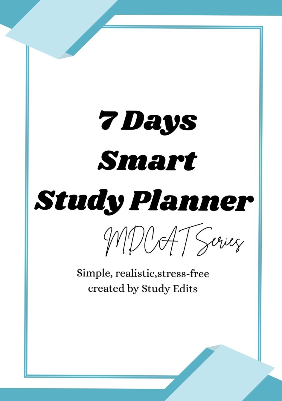 📌 📅 7-Day Free MCAT Study Planner for Students | secret to staying productive