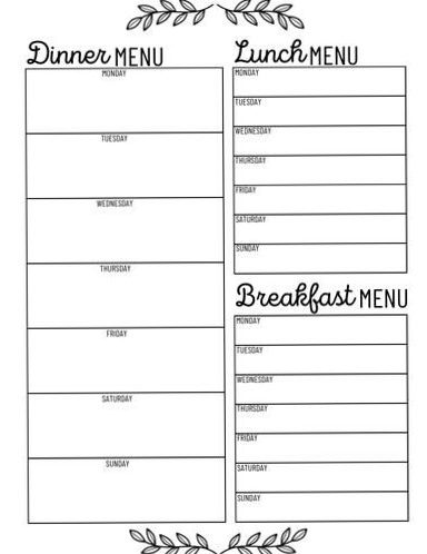 7 Printable Weekly Meal Planners & Shopping List Templates — 📝 📌 secret to staying productive