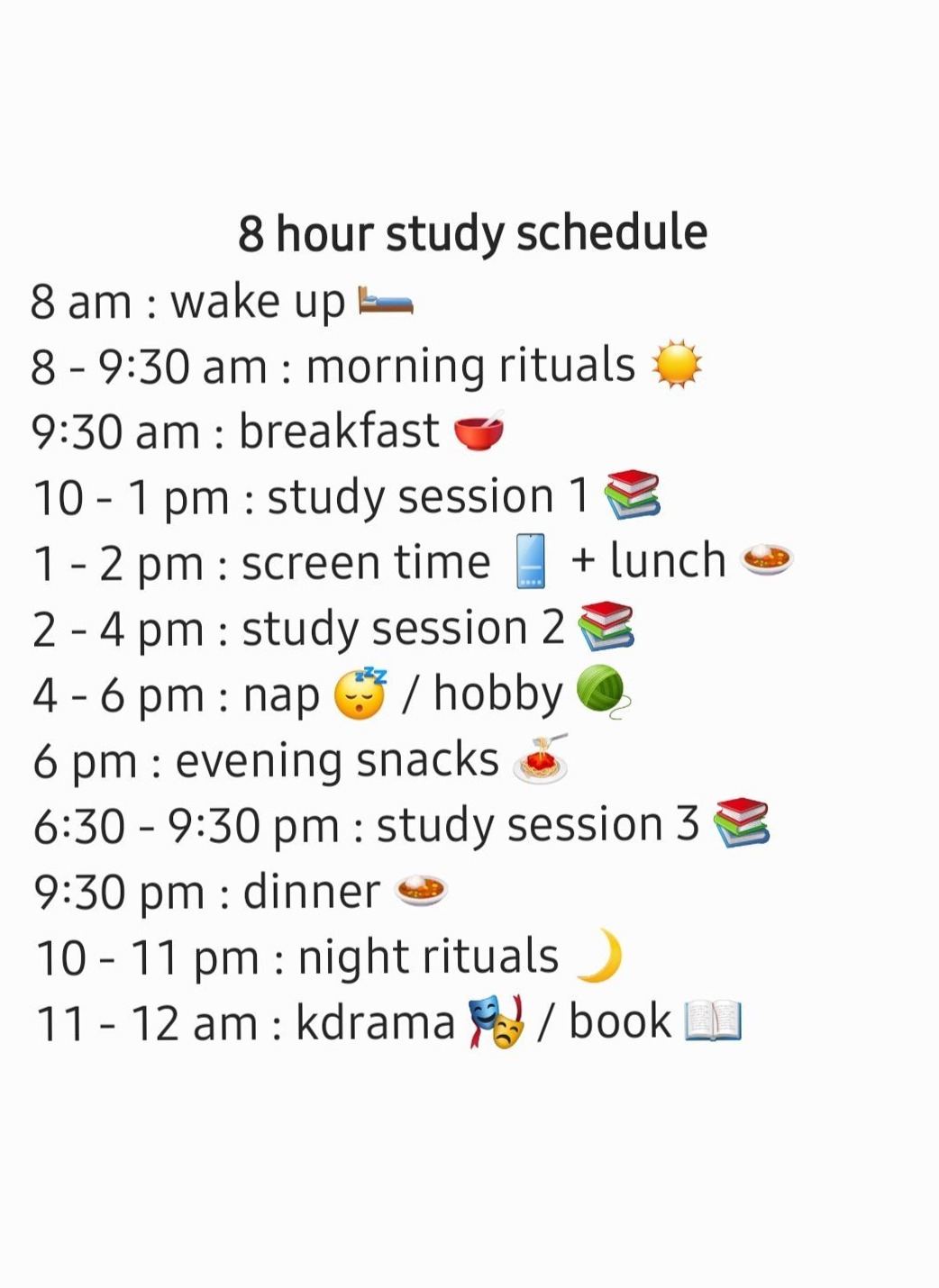 8-Hour Study Schedule for Digital Design & Creativity — ☁️ 🎀 dream life manifestation
