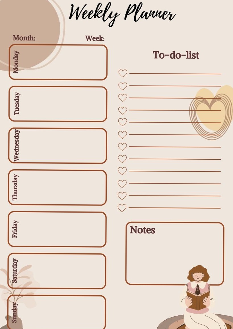 📊 📅 Aesthetic Weekly Planner for Digital Design & Creativity | secret to staying productive