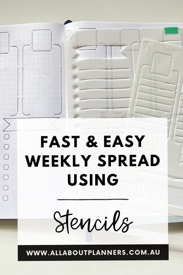 🍰 🍰 Bullet Journal Vertical Weekly Spread with Zonon Stencils | secret to staying productive