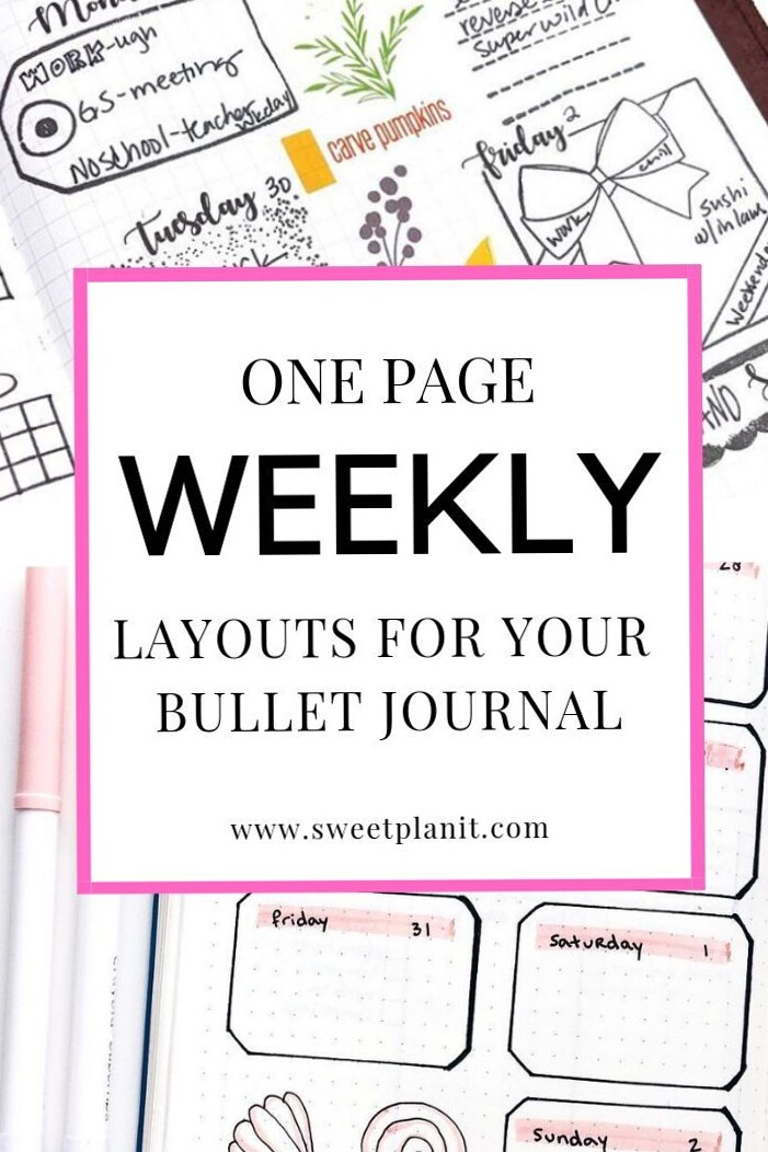 Bullet Journal Weekly Layout: 10 One Page Ideas! — 💌 🌸 romanticize your routine