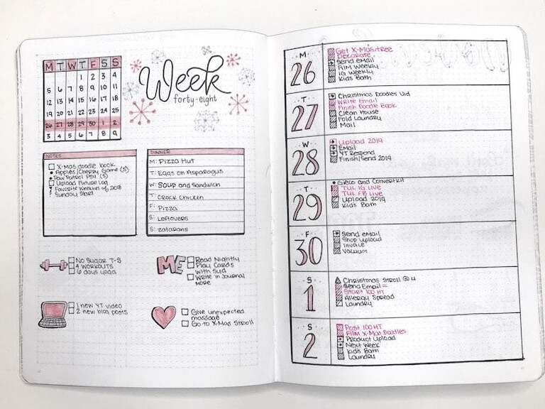 📅 📌 Bullet Journal Weekly Layout | Digital Design Inspiration | romanticize your routine
