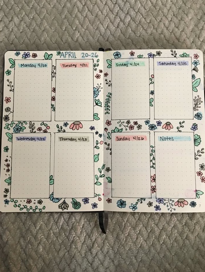 🍰 🥂 Bullet Journal Weekly Spread Design for Planners & Creatives | dream life manifestation