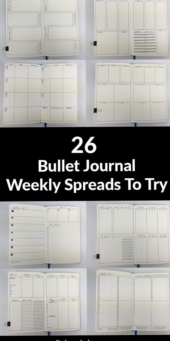 📁 📌 Bullet Journal Weekly Spreads: 26 Creative Layouts | dream life manifestation