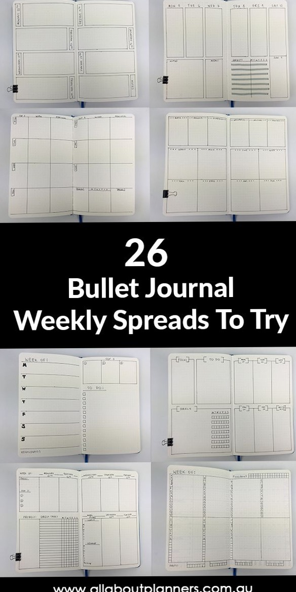 Bullet Journal Weekly Spreads: 26 Creative Layouts — 🤍 🌿 secret to staying productive