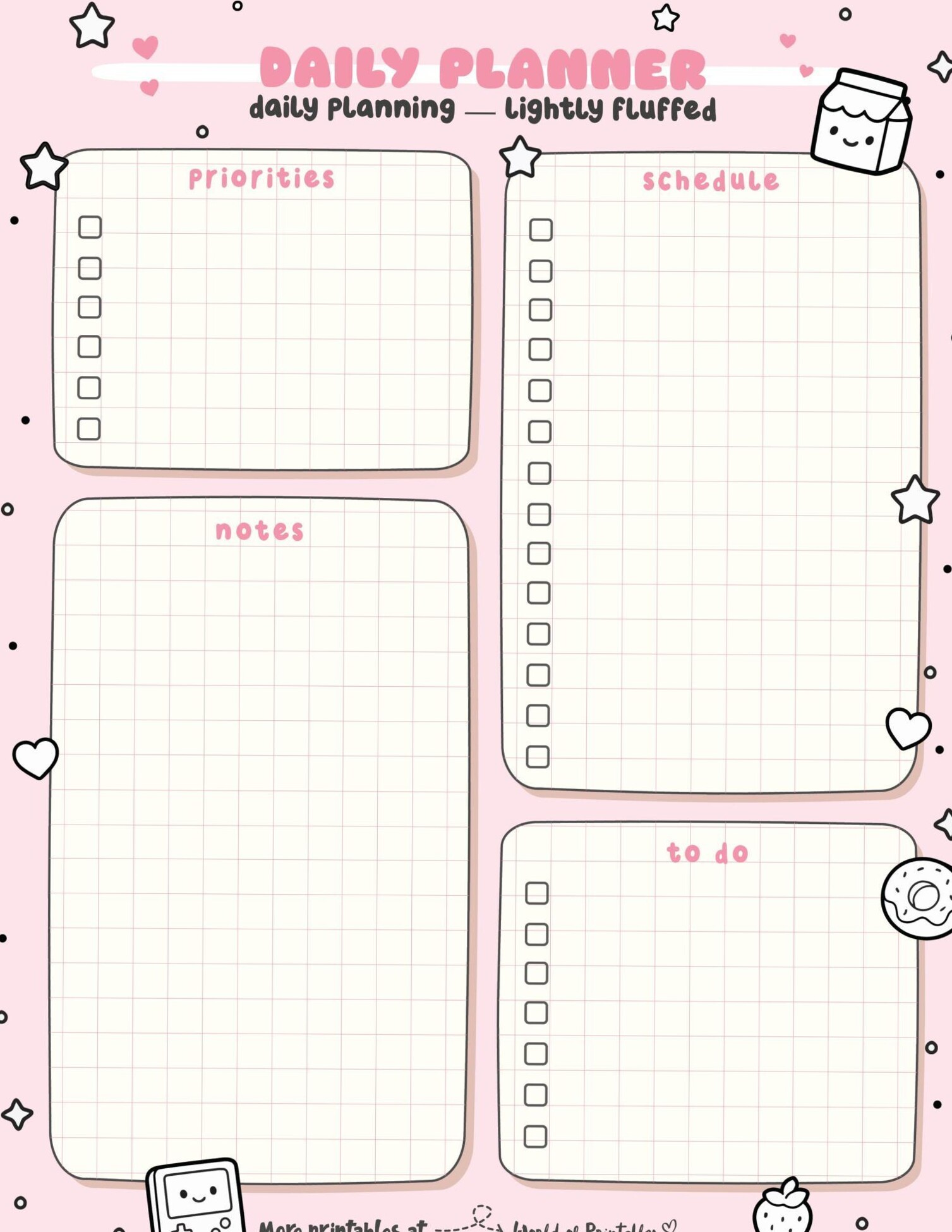 Charming Daily Planner Template for Organized Days — 🕯️ 🌿 secret to staying productive