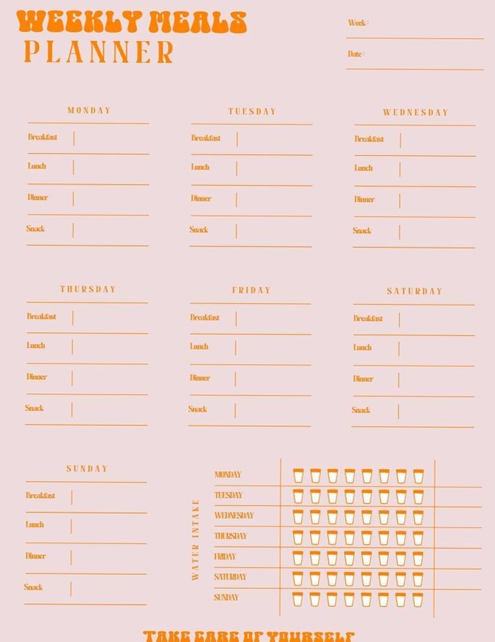 Clean Weekly Meal Planner | Digital Design | Organize Your Meals with Style — 🌈 💎 secret to staying productive