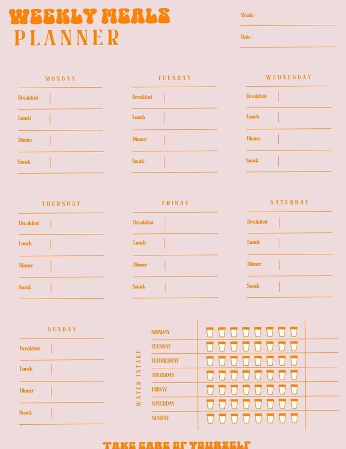 🥂 🌸 Clean Weekly Meal Planner Design | stay inspired all year long