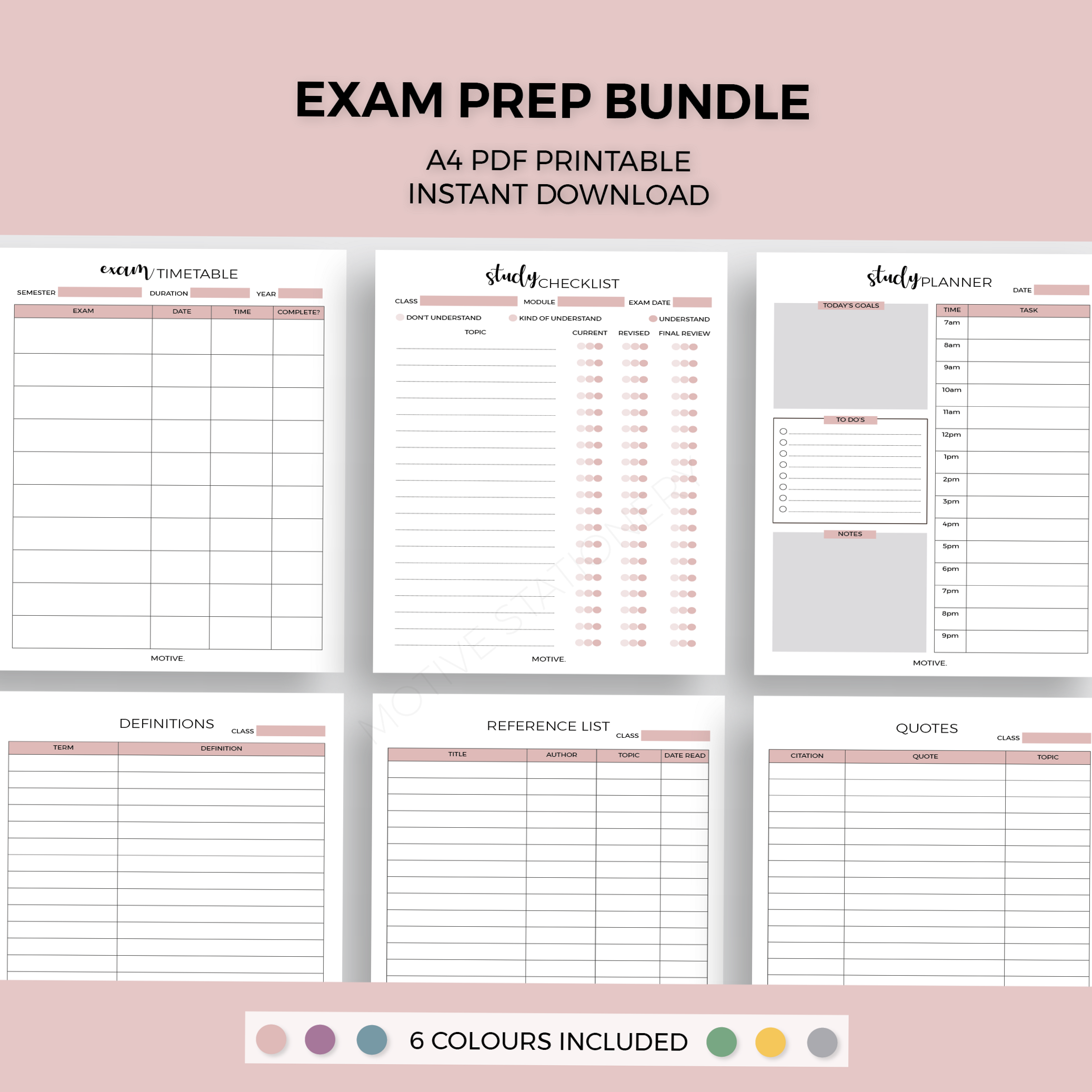 Comprehensive Exam Prep Checklist & Planner Bundle — ☁️ 🌿 essential planning guide