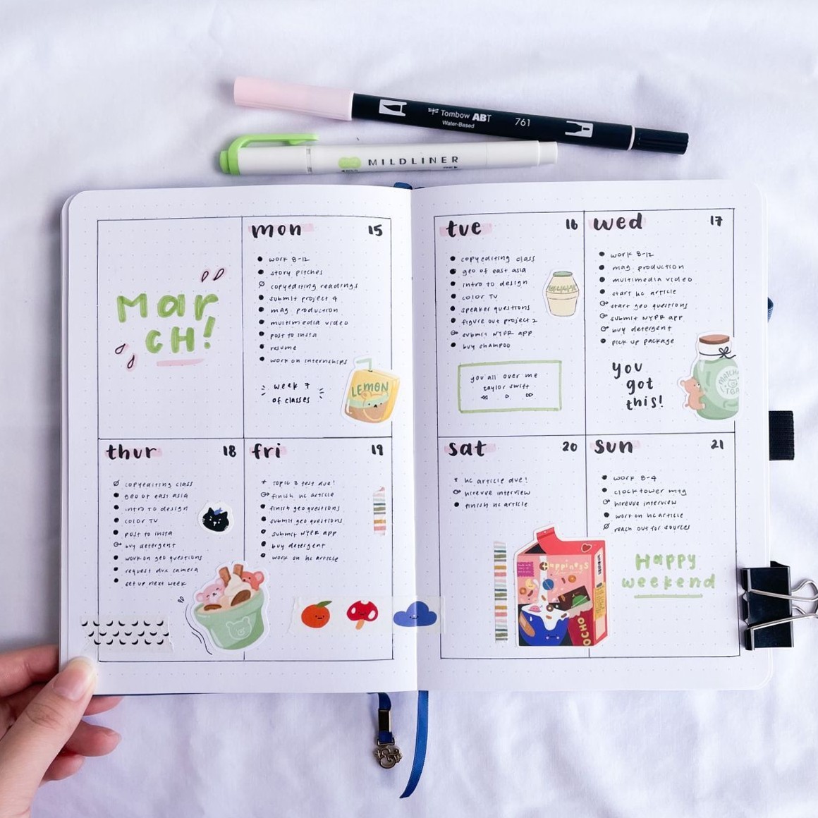 Creative Bujo Weekly Spread Ideas for Students & Organizers — ☁️ ☁️ romanticize your routine
