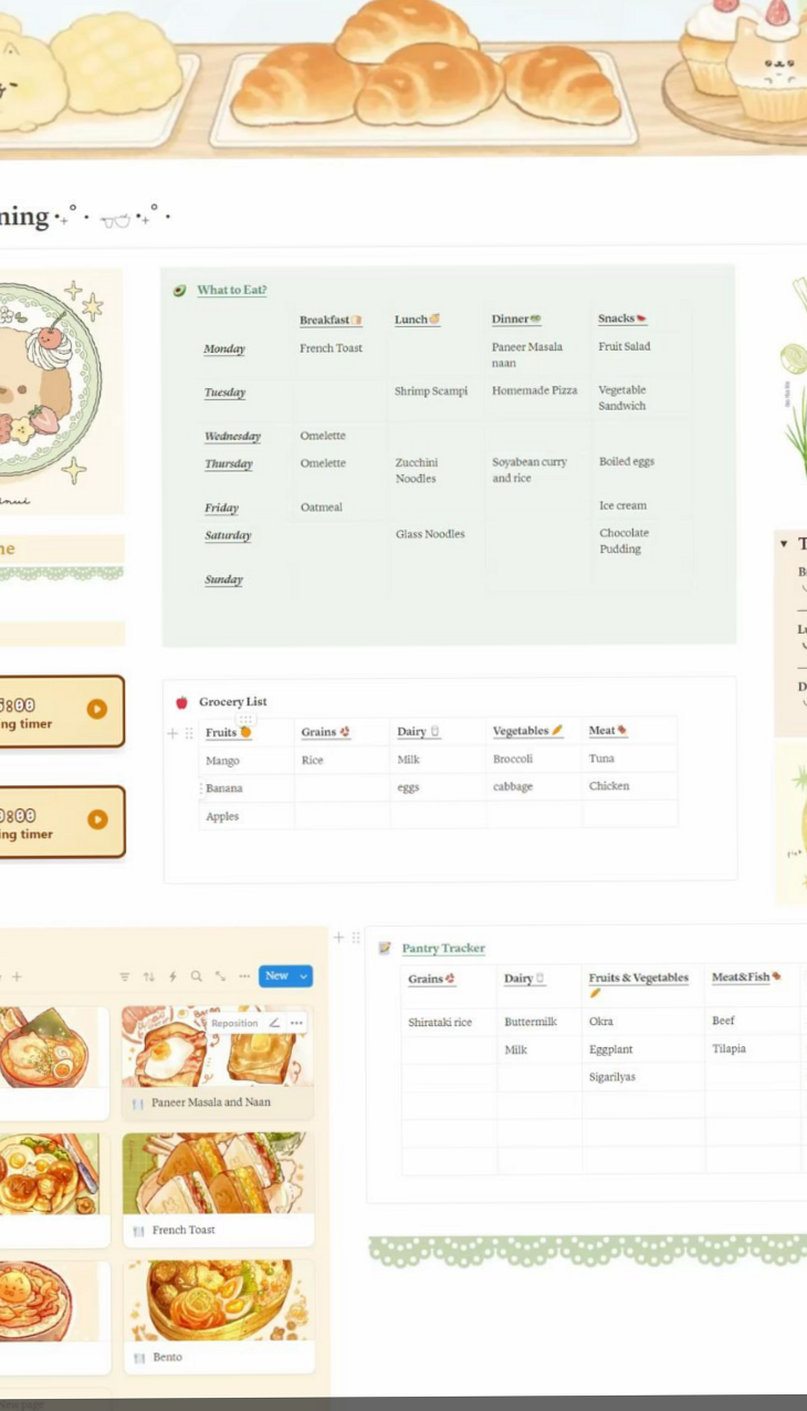 📝 📝 Cute & Easy Meal Planning with Notion | game-changing digital system