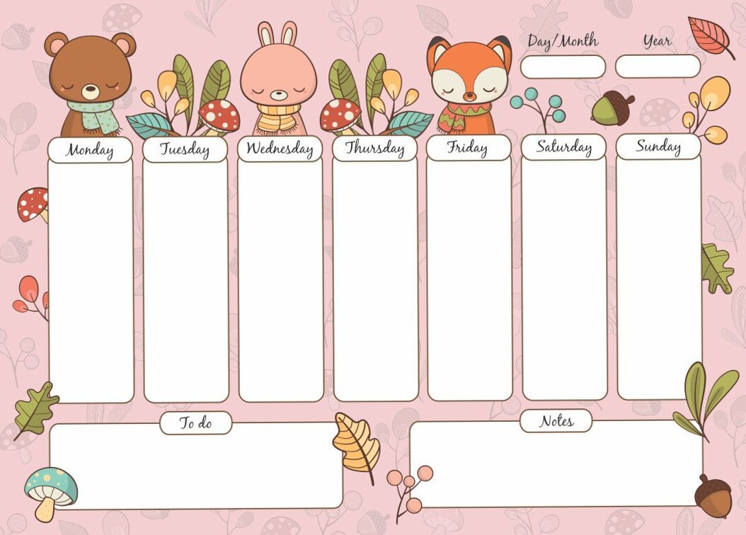 Cute Weekly Calendar Template — 10 Free PDF Printables | Printablee — 👰 💍 romanticize your routine