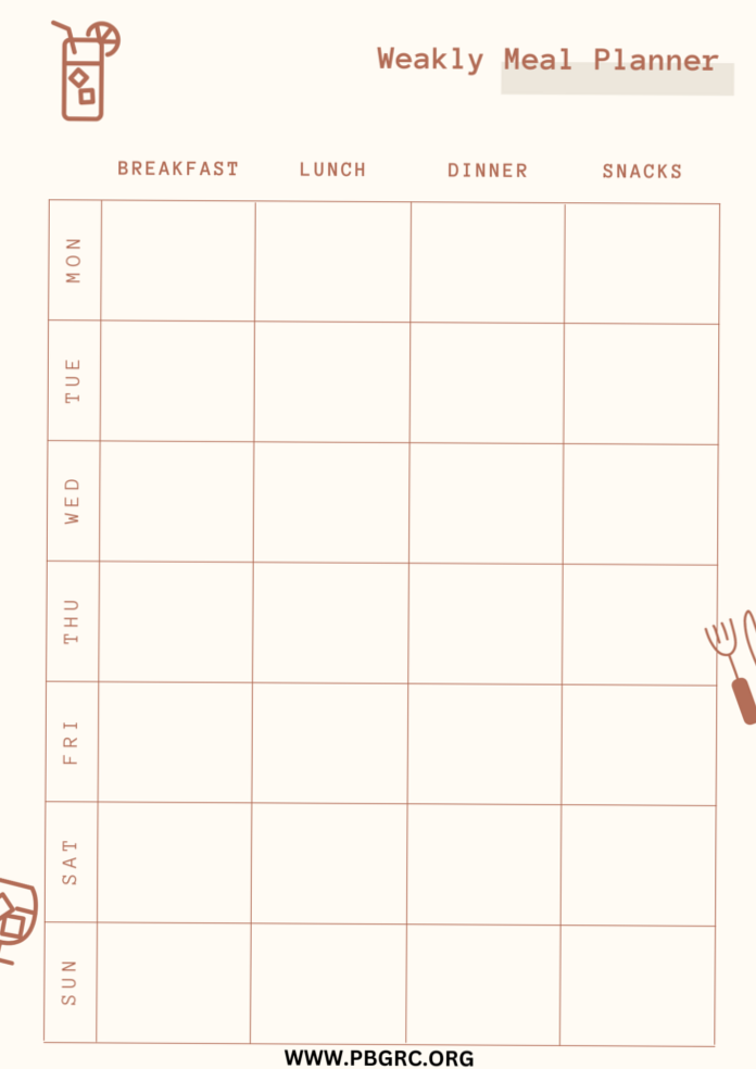 💌 🥂 Cute Weekly Meal Planner Templates 2024 | stay inspired all year long