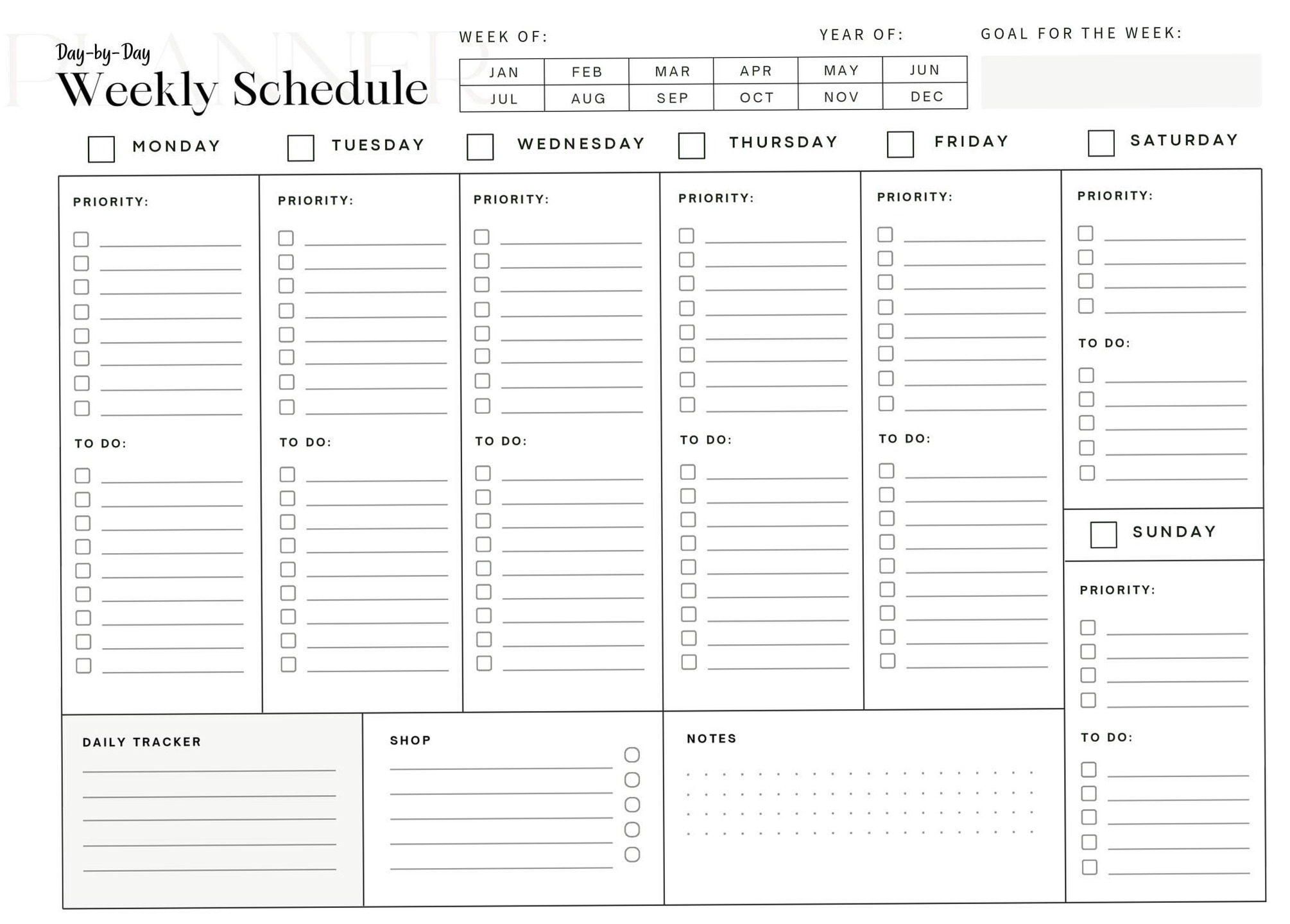 Day-by-Day Weekly Planner | A4 Minimal Printable — 📌 📌 stay inspired all year long