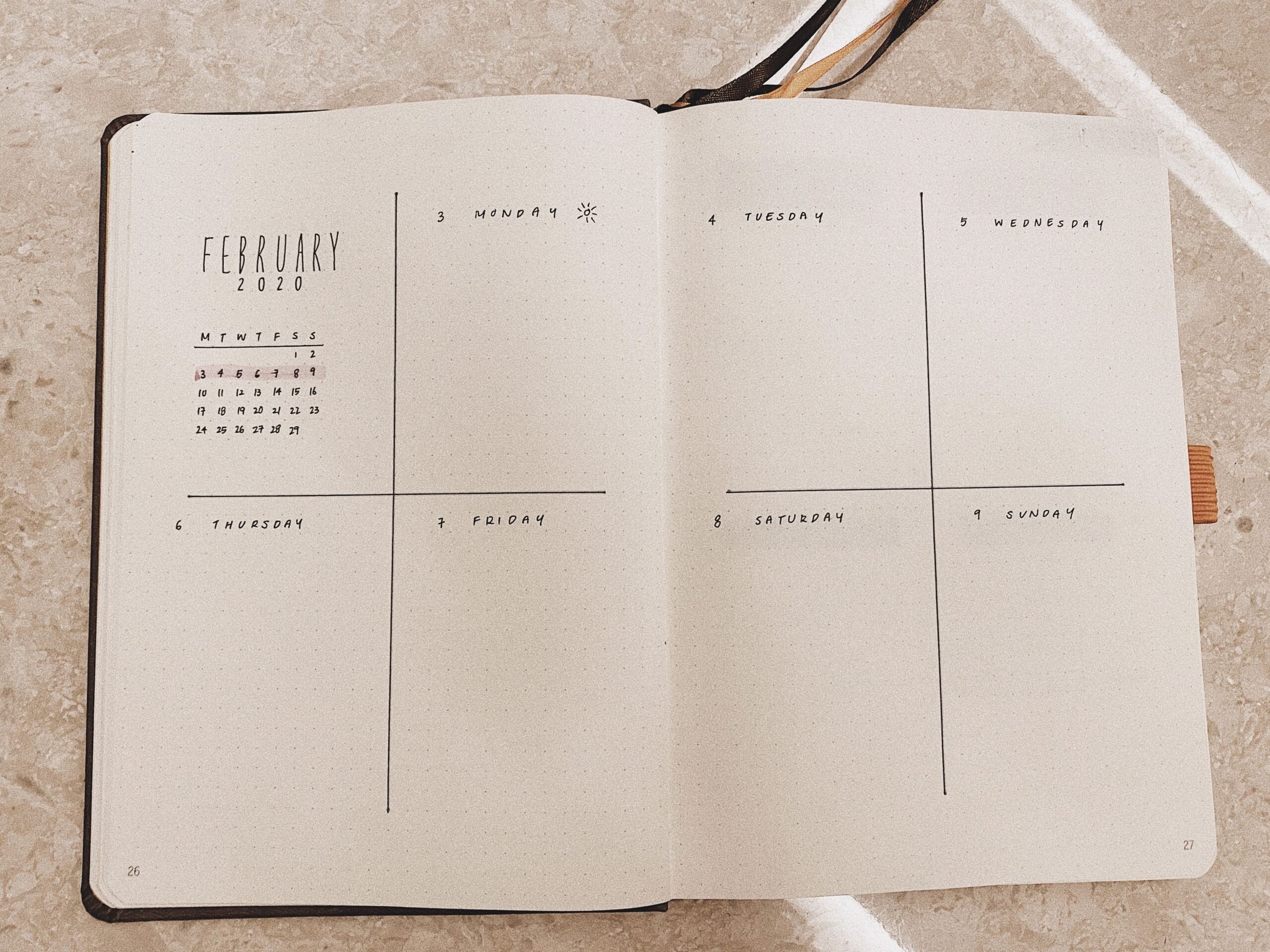 Digital Bullet Journal Weekly Spread Design — 📅 📊 romanticize your routine