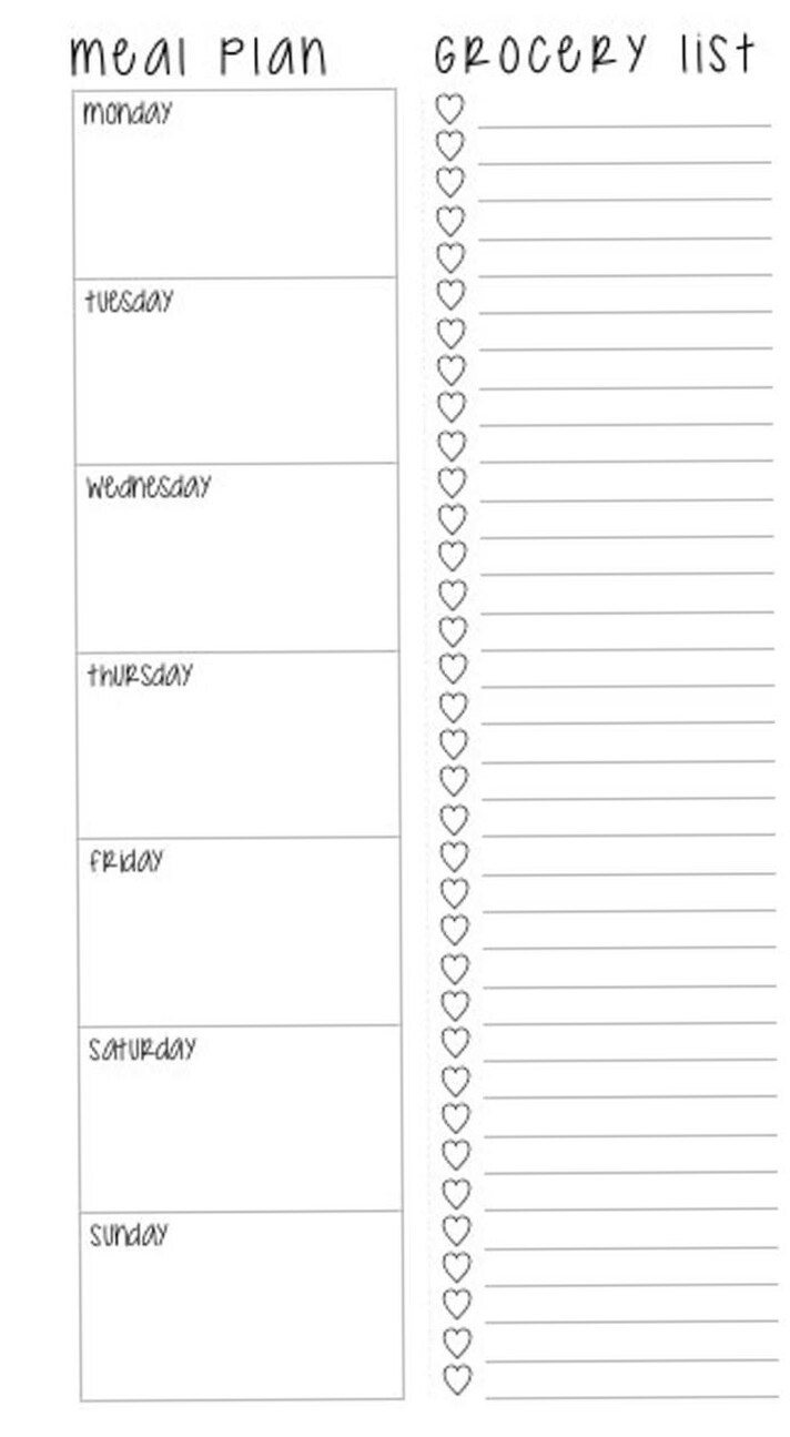 🖇️ 📊 Digital Meal Plan Insert for Your Planner | dream life manifestation