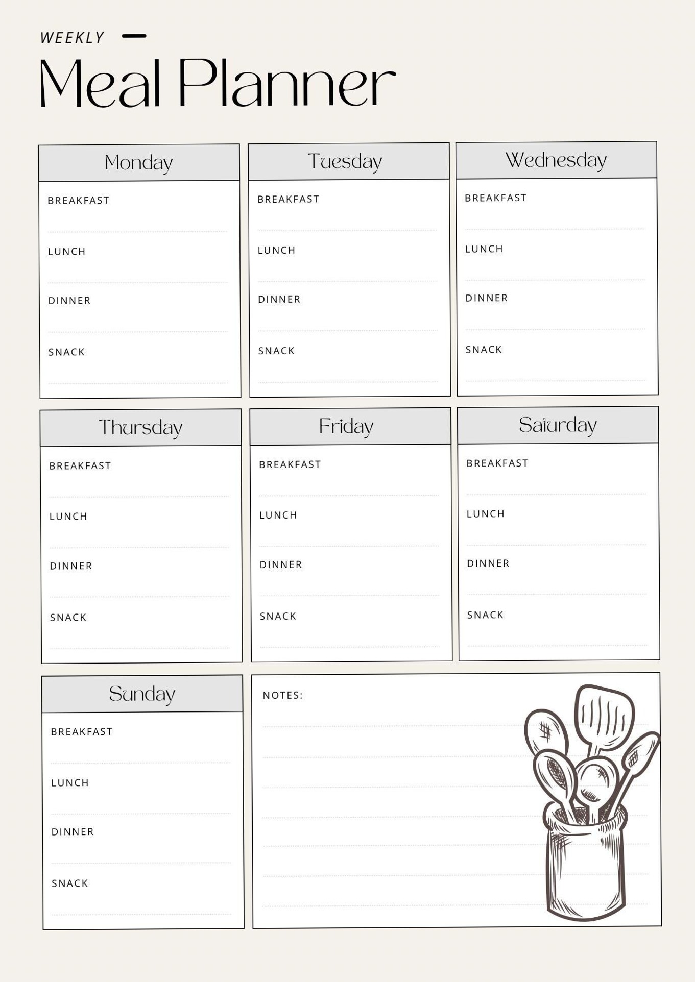 Digital Meal Planner for Creative Minds — 📍 🖌️ romanticize your routine