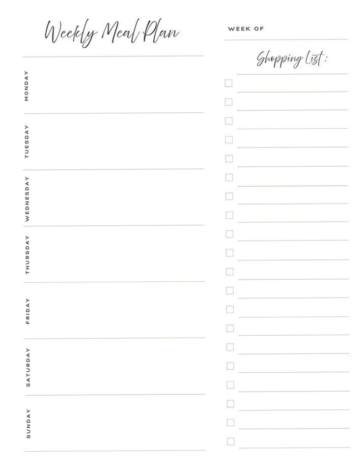 🎨 📍 Digital Notes, Weekly Meal Planner + Grocery List (Digital Download, Compatible with Note-Taking Apps) | secret to staying productive