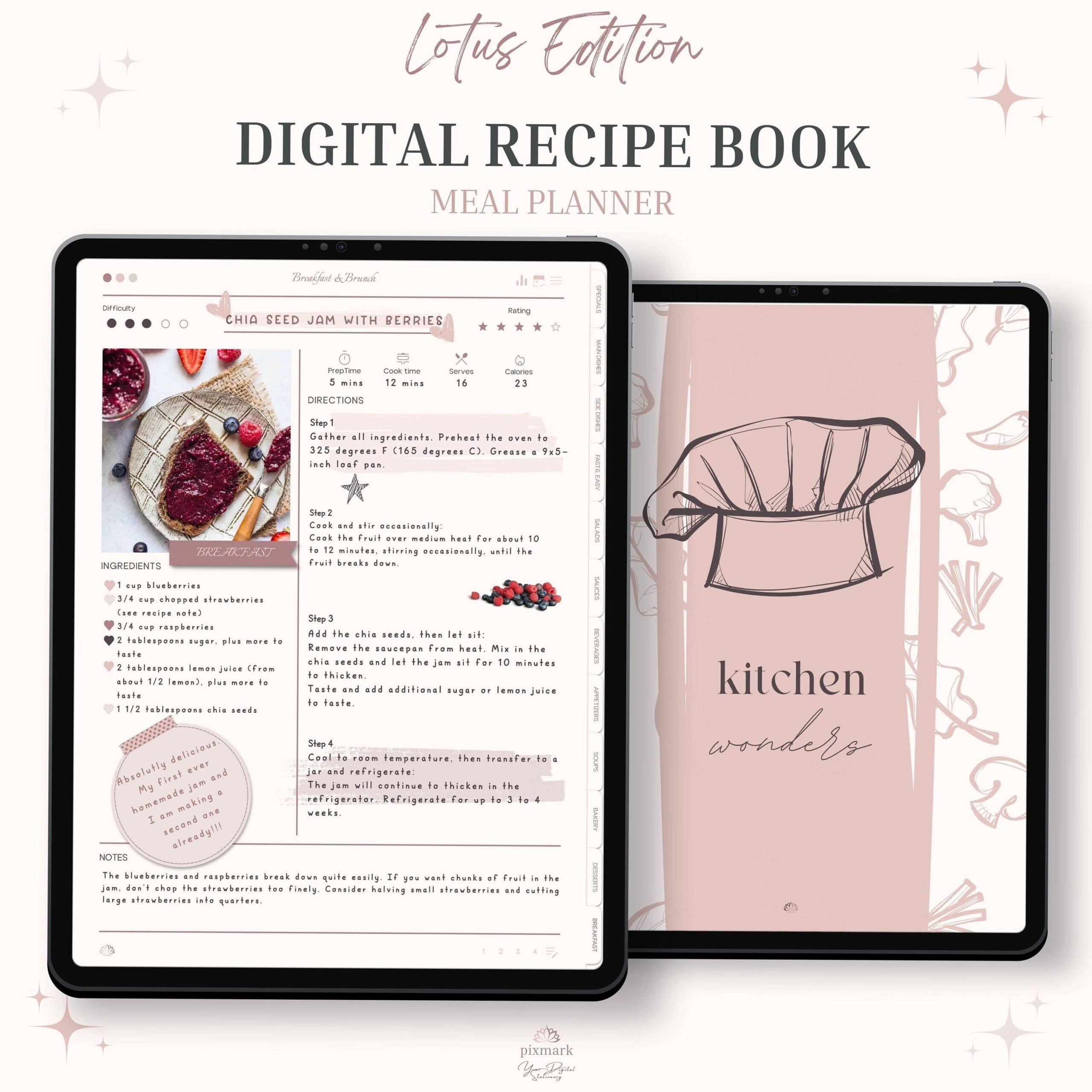 Digital Recipe Book for iPad — Organize & Cook with Goodnotes — 🖇️ 🖇️ romanticize your routine