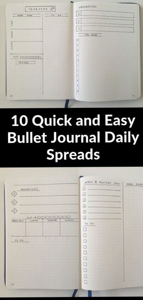 🪄 🎨 dream life manifestation: 10 Quick Bullet Journal Daily Layouts for Digital Designers