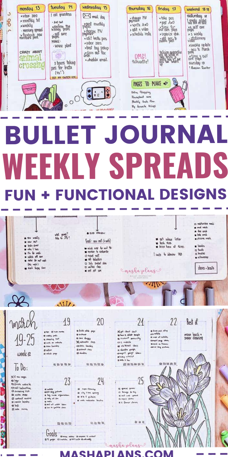 📌 📝 dream life manifestation: 13 Creative Weekly Bullet Journal Layouts