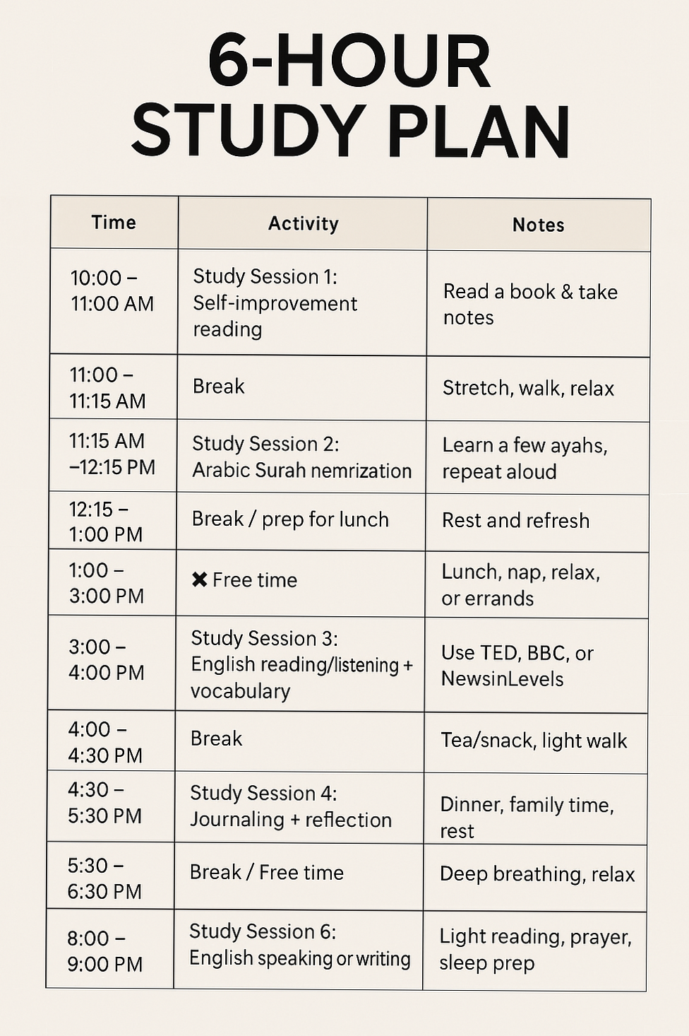 🎀 ☁️ dream life manifestation: 6-Hour Study Plan for Creative Productivity