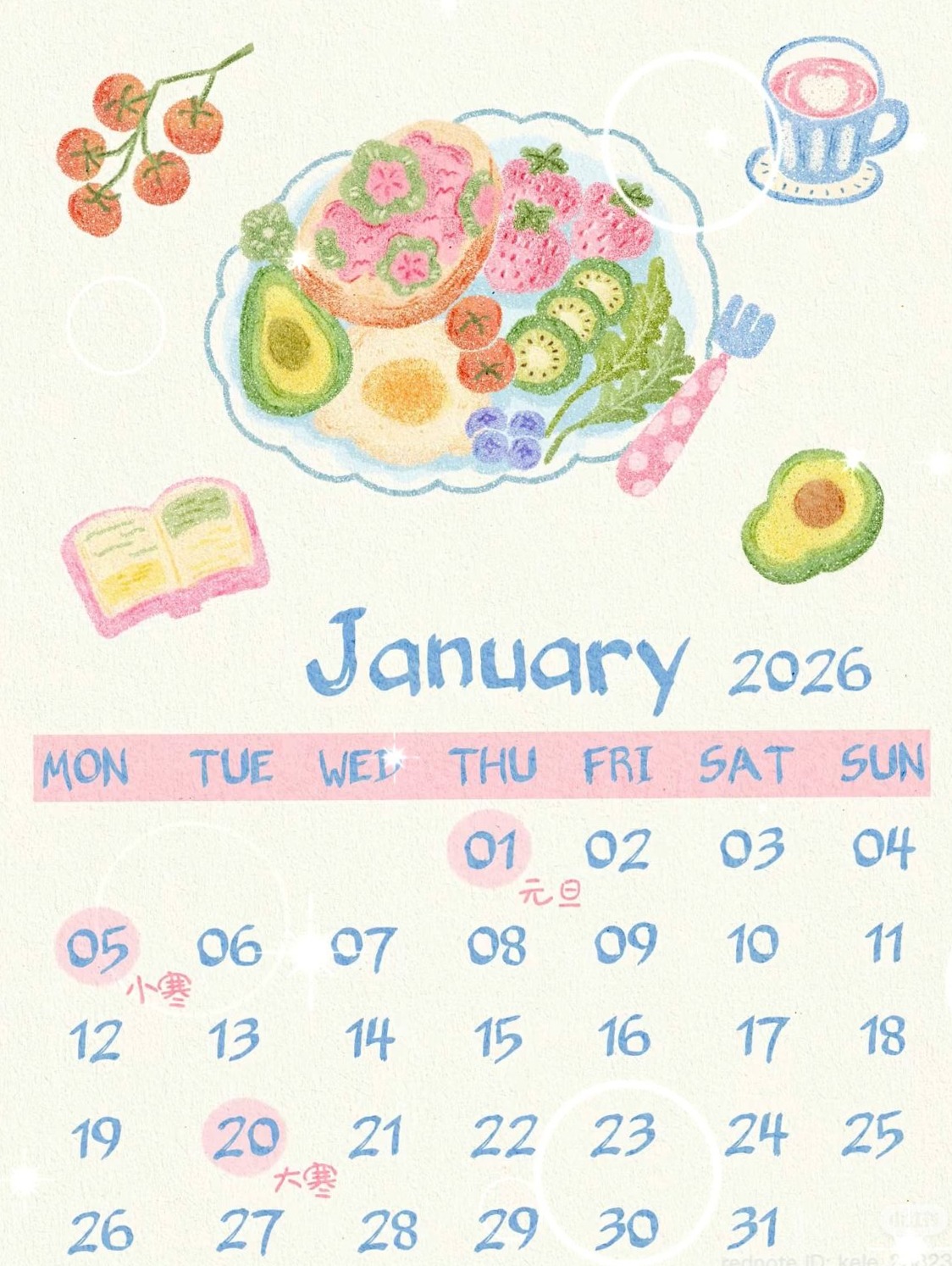 🥂 👰 dream life manifestation: January 2026 Calendar — Creative Planner Design