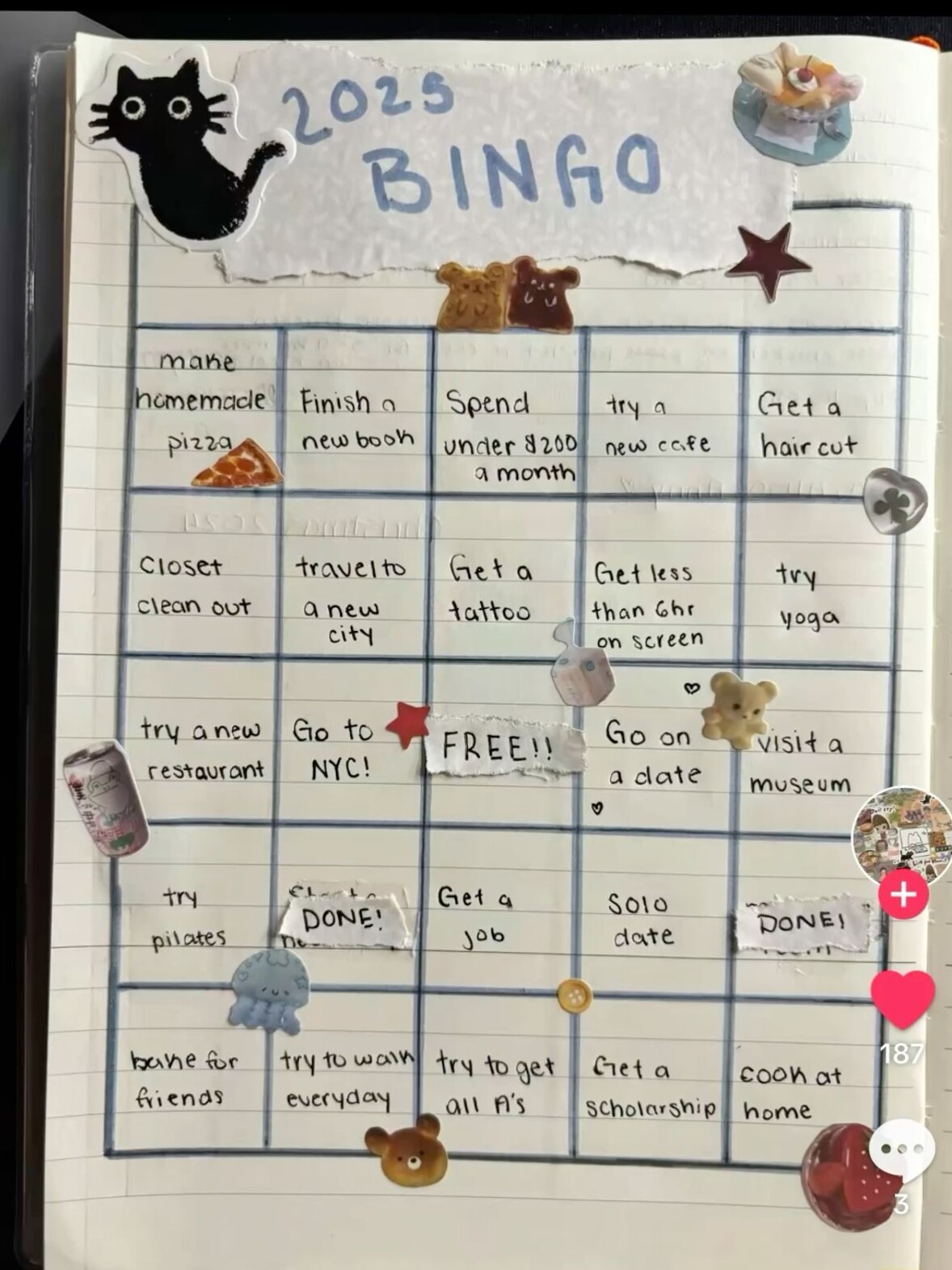 🌿 🕯️ dream life manifestation: Sticker Journal Ideas | 2025 Bingo Planner