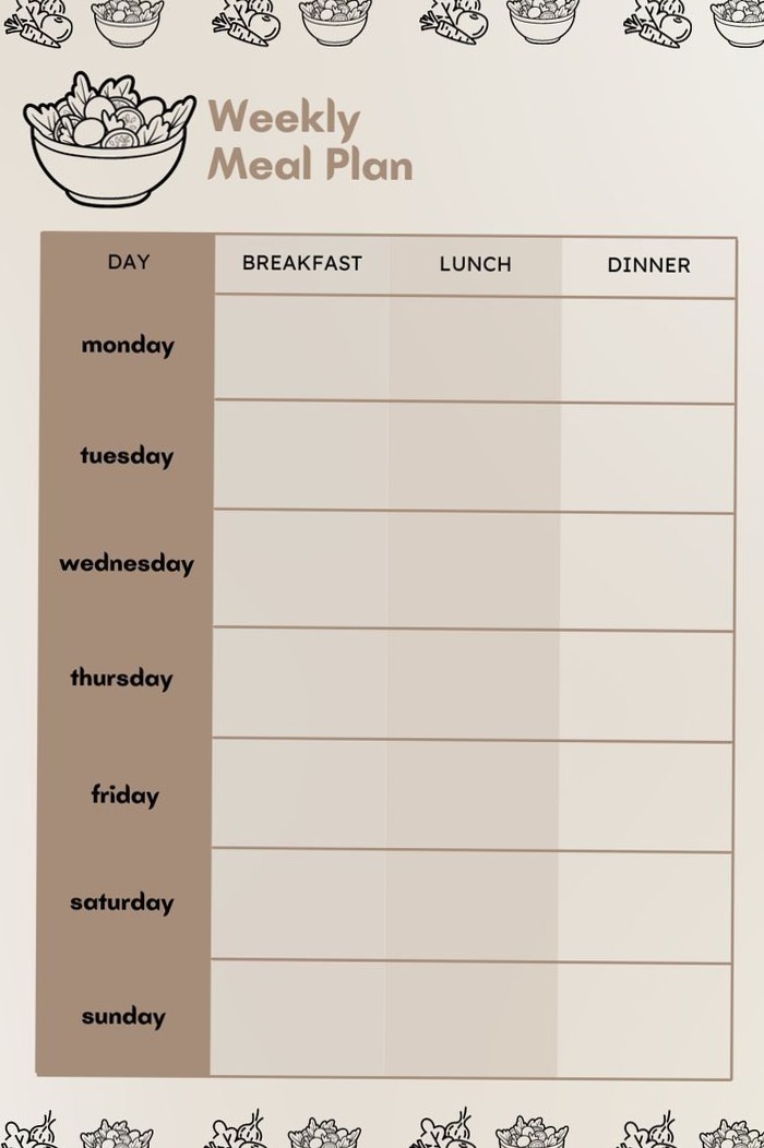 🎀 ✨ dream life manifestation: Weekly Meal Planner — Digital Design & Creative Assets